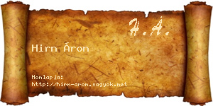 Hirn Áron névjegykártya